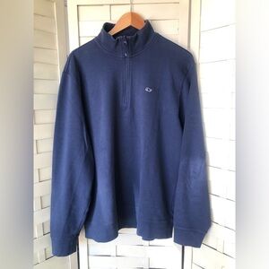 Vineyard Vines Men's Long Sleeve Blue Quarter Zip Pullover Size Large